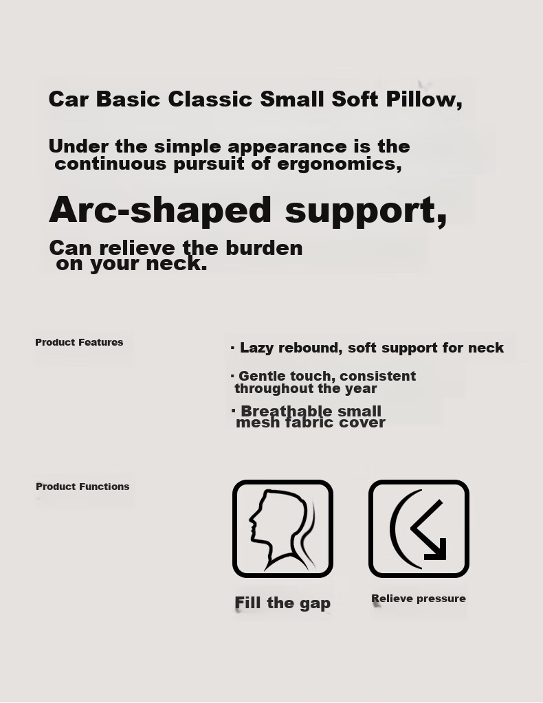 GiGi Car Headrest, G-1063 Space Memory Foam Bone Pillow, Vehicle Neck Pillow, Headrest, Apricot Color 7