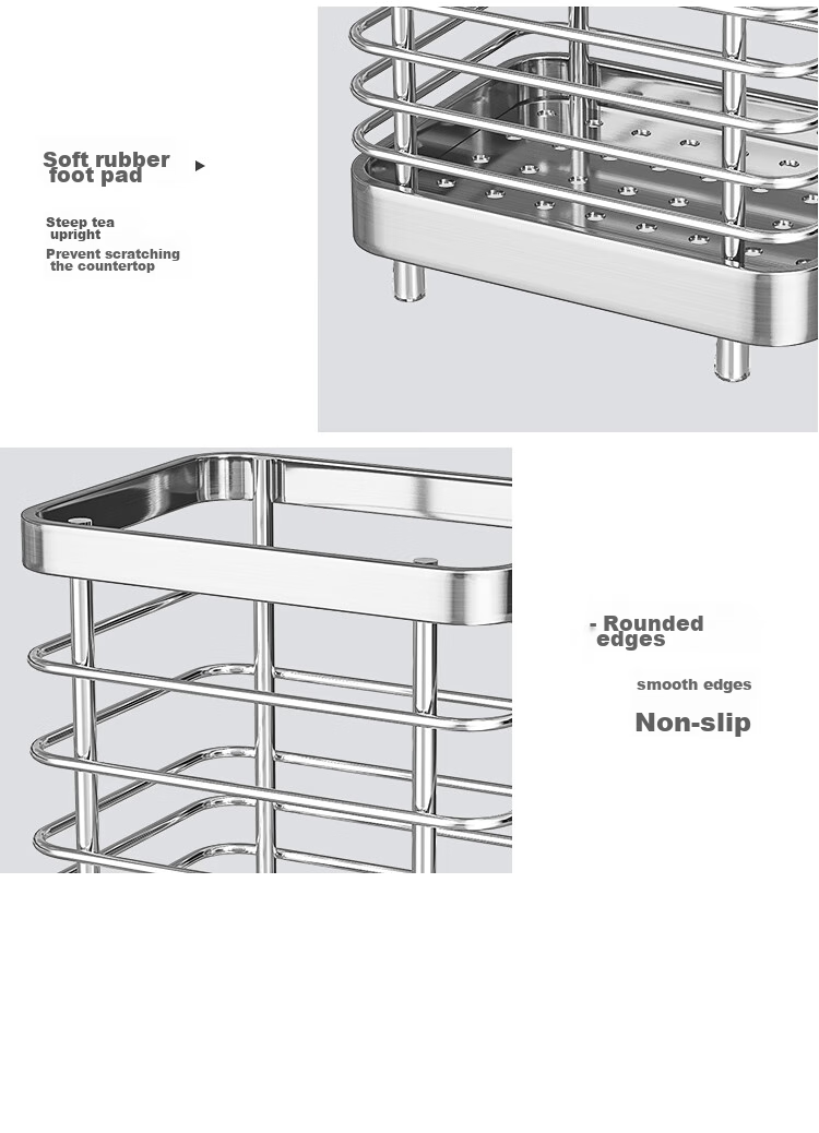 MAXCOOK Chopstick Holder, 304 Stainless Steel Utensil Organizer with Chopsticks And Spoon Storage, Anti-Mold Draining Rack, MCZW9745 12
