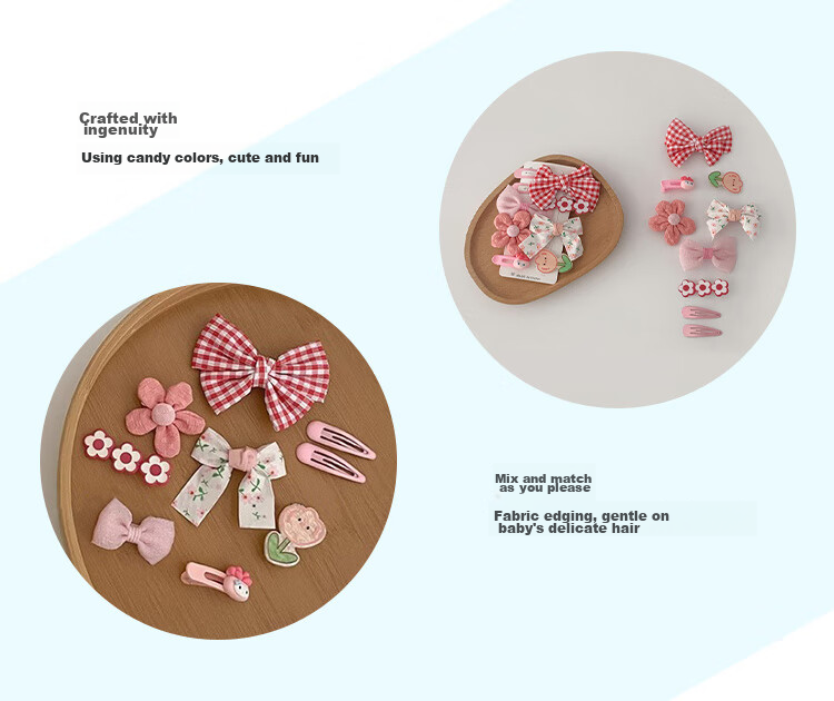 CHIMERA 9-Piece Children's Butterfly Hair Clips, Princess Baby Side Clips, Flower Hair Accessories, Girls' Mid-Autumn Festival Gift 10