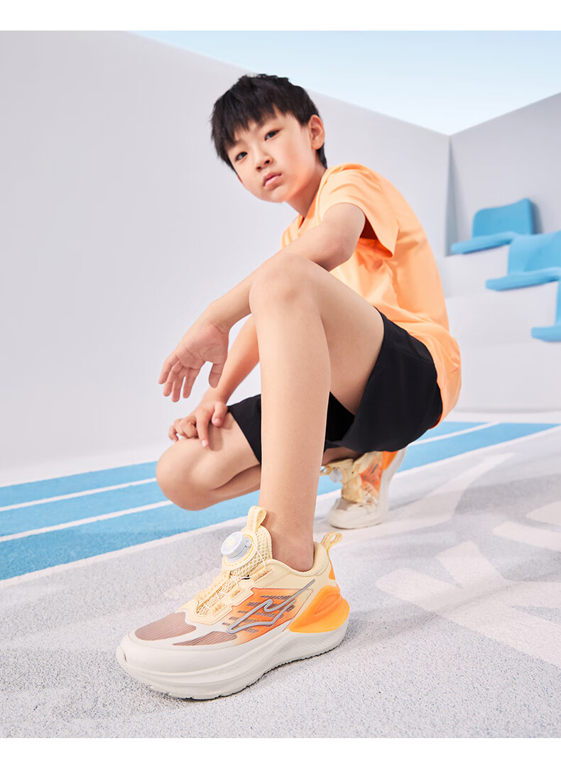 ERKE Children's Shoes, Boys And Girls Casual Shoes, Kids' Rotary Buckle Shock-Absorbing Lightweight Running Shoes, Pink/ERKE White, Size 39 24