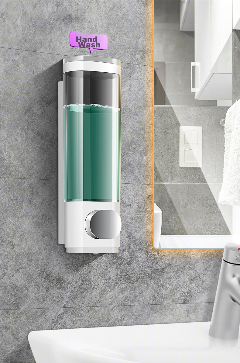 MODUN M-9010 Dual-Head Hotel Bathroom Wall-Mounted Manual Large Capacity Soap Dispenser, Shower Gel Dispenser, Hand Soap Dispenser 7