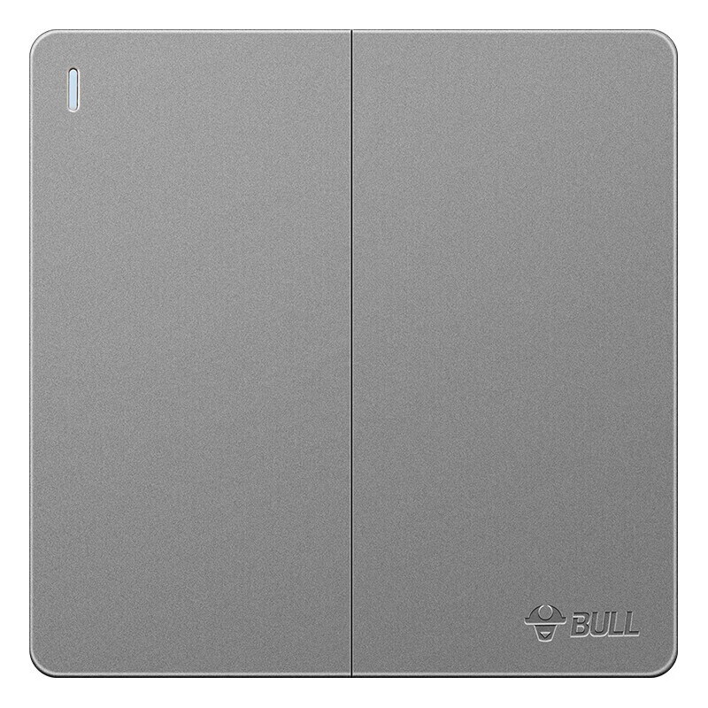 BULL Switch Socket G12 Series, Two-Way Double Control Large Panel Switch, G12K212, Space Gray, Concealed Installation, Child Protection Door