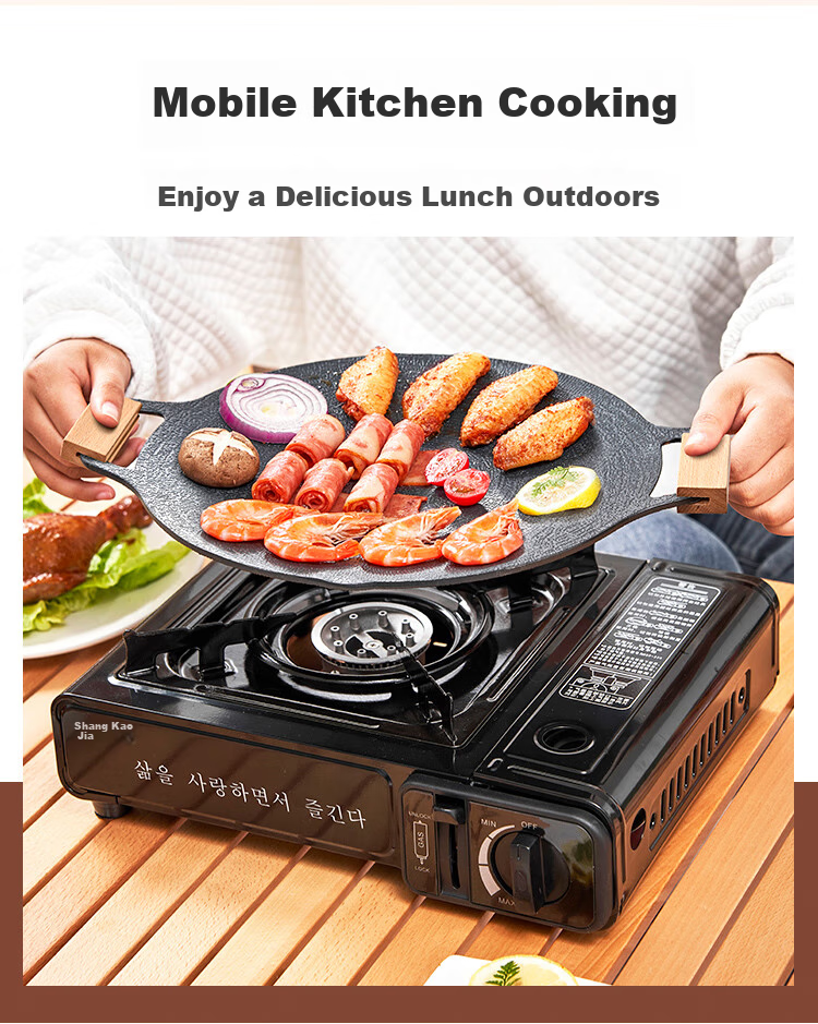 Suncojia Outdoor Cookware Set, Portable Picnic Cookware, Self-Driving Camping Cookware, Portable Cooking Utensils, Kettle, Outdoor Dining Set 4