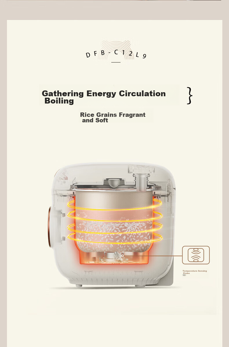 Bear Rice Cooker, Compact 1.2L Mini Capacity, for Single Person Or Home Use, Dormitory for 1-2 People, Multifunctional Smart Reservation Timer, for Soup And Porridge Cooking, Rice Cooker DFB-C12L9 10