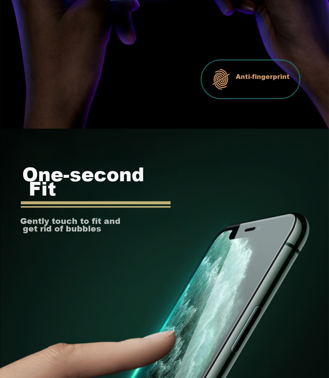 ESCASE IPhone 11 Pro Max/XS Max Tempered Glass Screen Protector with Anti-Dust Mesh, HD Full Coverage Glass Front Film for IPhone 11 Pro Max/XS Max 22