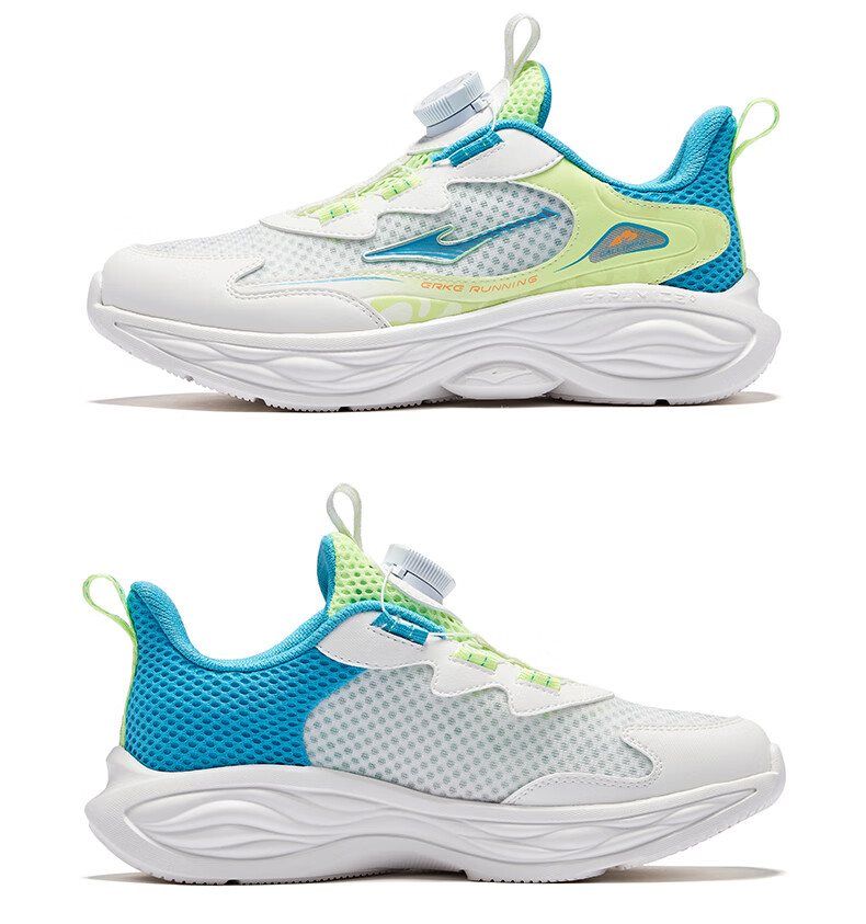 ERKE Kids Boys Girls Sports Shoes Children's Summer Breathable Knob Running Shoes Microcrystalline White/Pale Cherry Pink Size 39 43