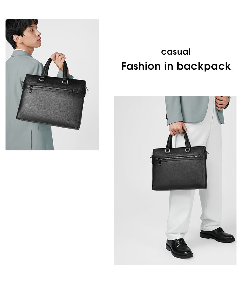 MEXICAN Men's Briefcase Genuine Top-Grain Leather Business Handbag Office Luxury 14-inch Laptop Bag 9