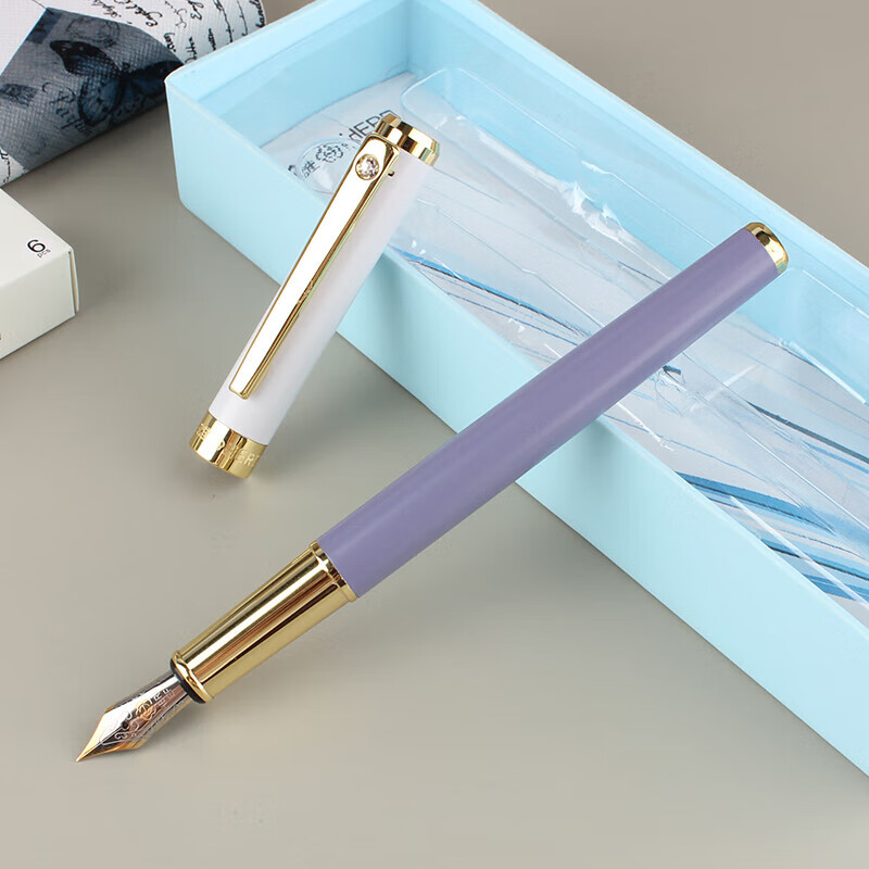 HERO Fountain Pen A06-1 Morandi Iridium Nib Adult Daily Writing Business Office Signature Ink Pen EF Nib Taro Color