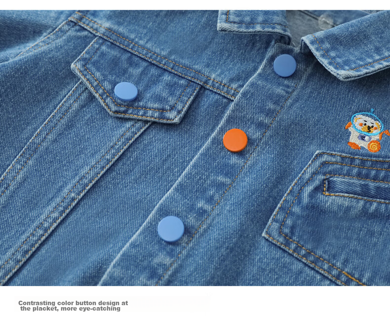 Ciciibear Boys' Denim Jacket, Baby Spring And Autumn Hooded Coat, Children's Autumn Clothing, Fall Season Wear 10