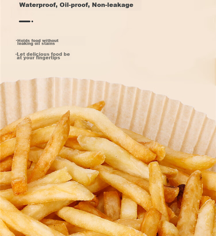 Kelinlai Air Fryer Paper, Suitable for 3L And Above Round Air Fryers, Household Oil-Absorbing Disposable Baking Silicone Paper Trays, 100 Sheets 5