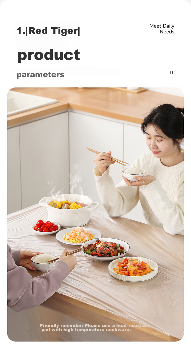 MARYYA Disposable Tablecloths, Thickened, 60 Pieces, Large Size, Rectangular And Round, for Dining Tables, Placemats, Barbecue, Picnic, Camping 8