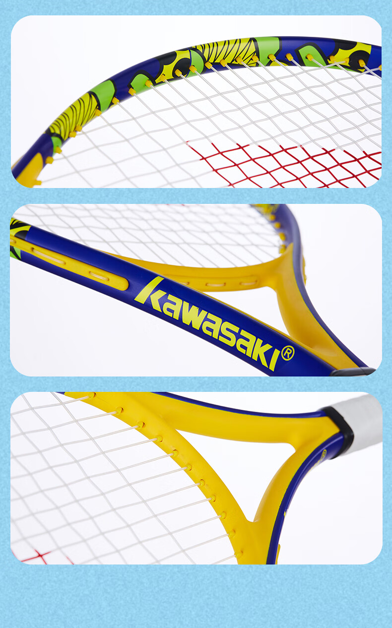 KAWASAKI Tennis Racket, Carbon Fiber, Adult Professional Beginner Single Racket SA-100 Navy Blue (Pre-Strung) 15