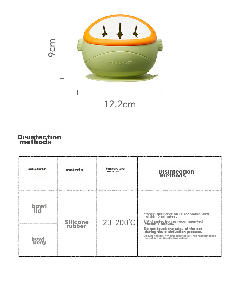 Huangchong Baby Food Bowl with Suction Base, Anti-Drop And Anti-Scalding Training Bowl for Infants And Children, Silicone Tableware for Learning to Eat 26