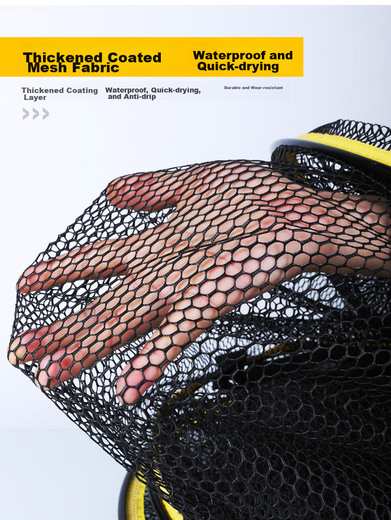 Minjianyiren Fishing Net Bag, Thickened Quick-Drying Protective Coating, Black Pit Competitive Fishing Net Bag, Fish Storage Net, Fisherman's Fish Bag, Fish Protection Net 4