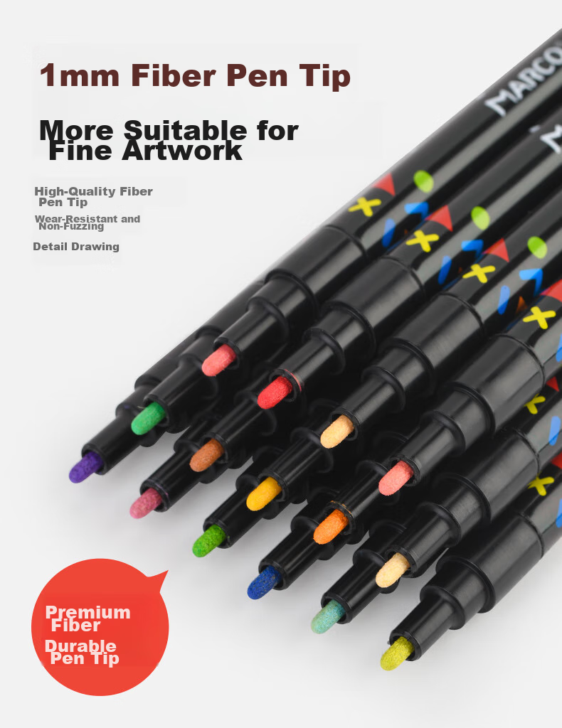 MARCO 36-Color Acrylic Markers, Waterproof Paint, Watercolor, Fluorescent Markers, Children's Student Art Supplies, Parent-Child Drawing Gift Box, Back-To Gift, Art Supplies for Sketching, Watercolor Pens, Art Educatio 7