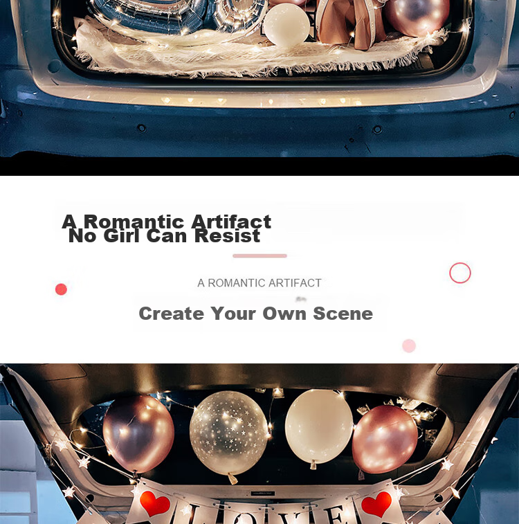 Gongxun Car Trunk Surprise Romantic Proposal Decoration, Valentine's Day Confession SUV Trunk Creative Arrangement Item 2