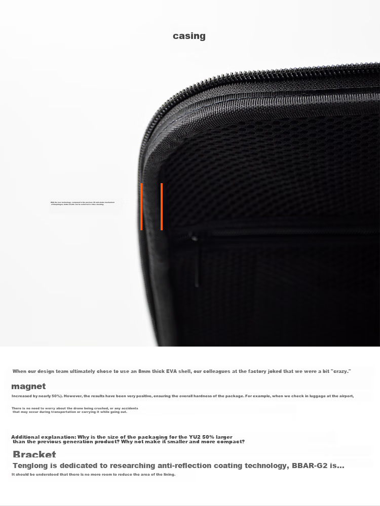 MAXCAM Suitable for DJI Mavic 2 Pro Professional Zoom Version Storage Bag, Portable Case Accessory, Hard Shell Bag, Single Shoulder Handheld, Splash-Proof And Drop-Resistant 7