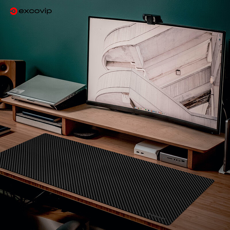 EXCO Mouse Pad, Carbon Fiber Computer Desk Mat, Laptop Office Desk Pad, Large PU Leather Texture, Double-Sided Waterproof Leather Gaming Desk Mat, Gaming Keyboard Pad 0109 7