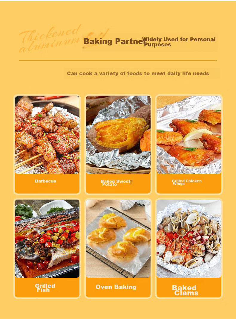 Temeiju Extra Thick Aluminum Foil Roll, 50m*38cm*18 Microns, for Air Fryer Paper, Oven Paper, Baking And Barbecue Use 10