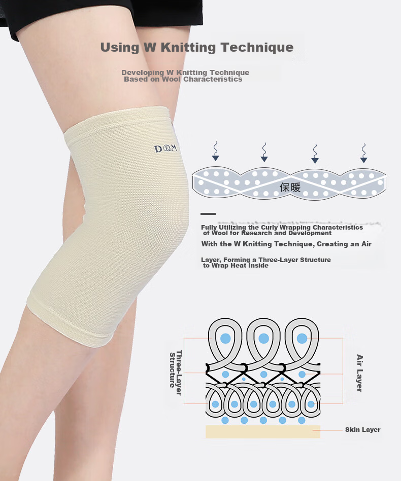 D&M Merino Wool Thermal Knee Pads, Thickened, for Middle-Aged And Elderly with Cold Legs And Arthritis, Autumn And Winter Extended Leg Protection, for Men And Women, One Pair 6