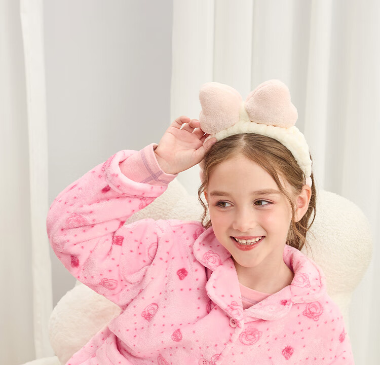 DISNEY Kids Girls' Flannel Pajama Set, Durable, Anti-Static, Homewear, Winter 2024, DB442LE04 Pink, Size 110 2