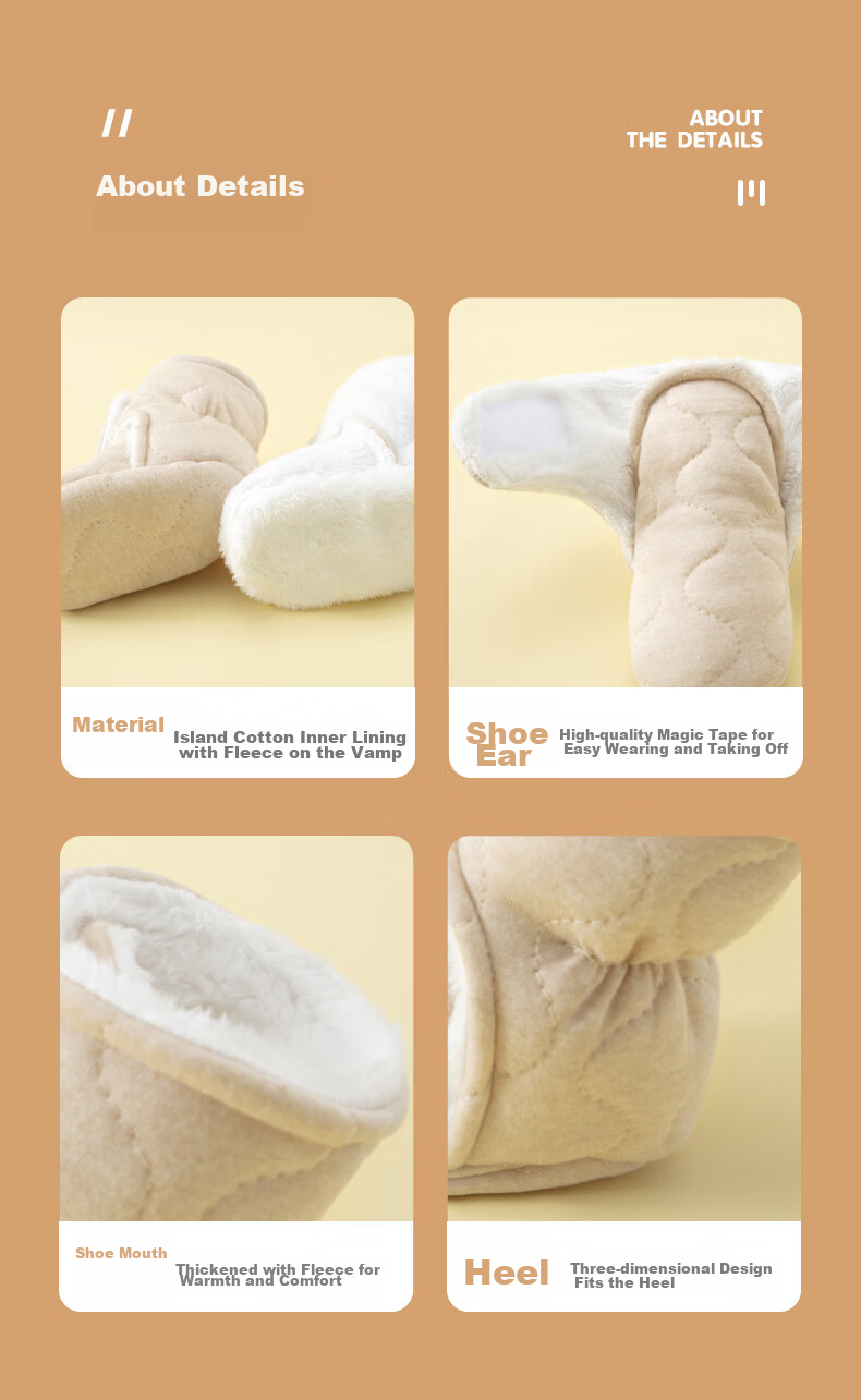 LAXIALIYA Baby Shoes Autumn Winter Infant Shoes Winter Fleece-Lined Shoes Socks Pre-Walking Shoes Newborn 0-6 Months Soft-Soled Cotton Shoes for Going Out 8