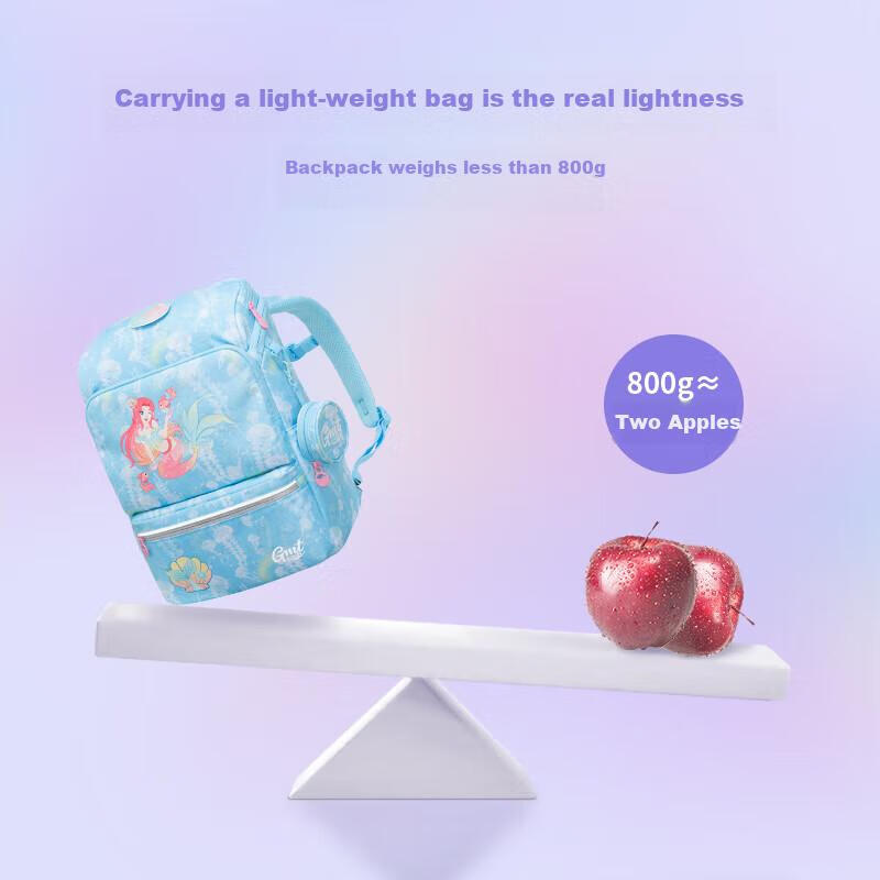 Gmt for Kids Children's Backpack, Lightweight Spine-Protecting And Load-Reducing Shoulder Bag for Primary School Students, Large Capacity Gift for Grades 1-4 Girls, Starlight Mermaid Desig