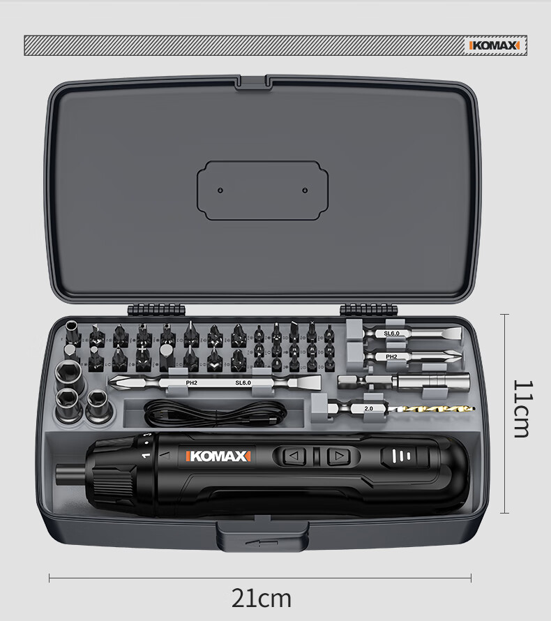 KOMAX Electric Screwdriver, Household Small Rechargeable Electric Screwdriver, Electric Drill Driver Tool Set, Mini Automatic Screwdriver 19