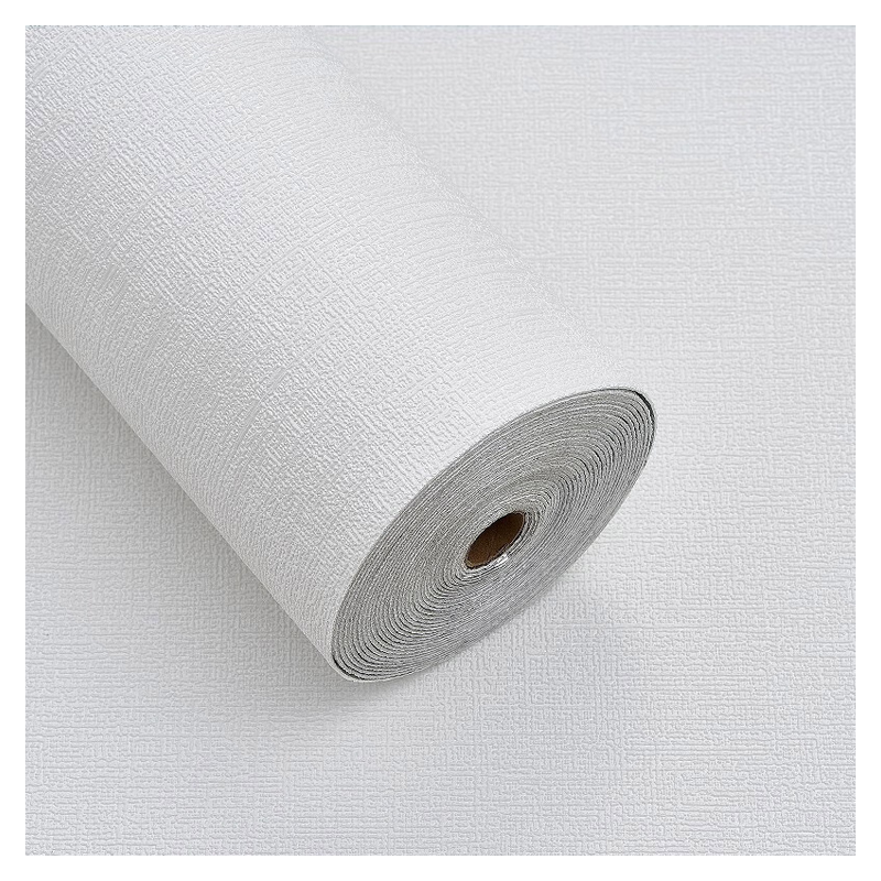 Ouma Self-Adhesive Wallpaper for Dust Removal Walls, Waterproof And Moisture-Proof, Bedroom Renovation Wallpaper, Wall Covering Sticker, Linen White, 2.8 Meters