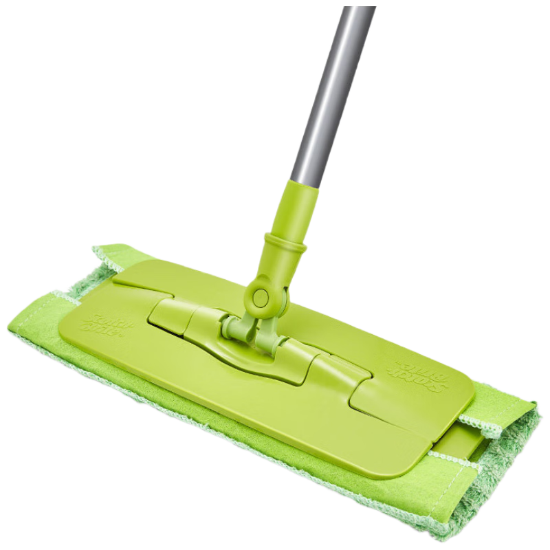 3M Scotch-Brite Clip Cloth Flat Mop 35cm with 120cm Handle, 2 Cloths Included, F5 Clip Cloth Mop for Home Cleaning
