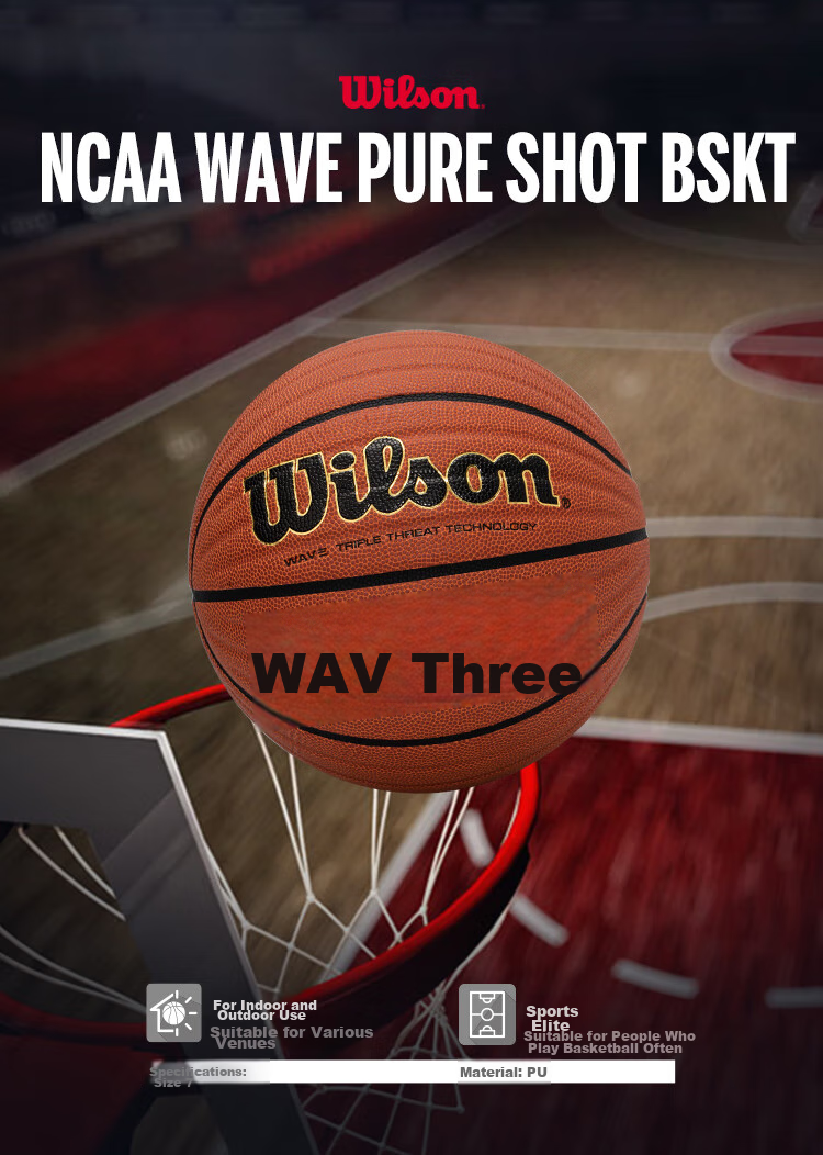 Wilson Wave League Official Game Ball, Wave Technology Control PU, Adult Indoor And Outdoor Universal Size 7 Basketball 1