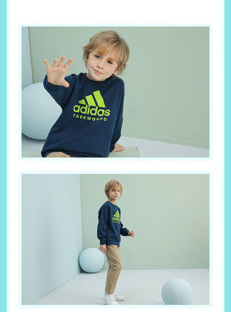 Adidas Children's Wear, Autumn And Winter Inner Layer Sweatshirt Pullover, Long-Sleeve Top ADICLTL19K, Pink/white, Size 128 16