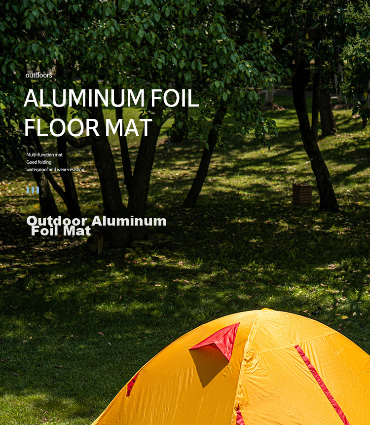 JAJALIN Moisture-Proof Mat, Waterproof Tent Pad, Outdoor Thickened Picnic Mat, Double-Sided Aluminum Film Crawling Mat, 150CM X 200CM 1