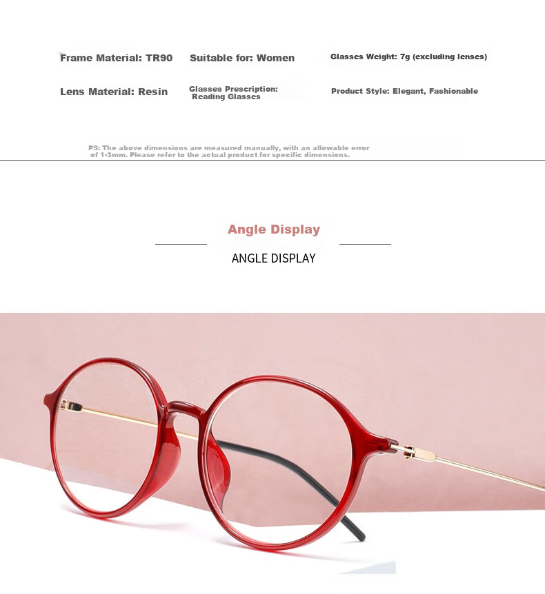 Nianqingtai Fashion Reading Glasses with Blue Light Protection, Ultra-Light Imported High-Definition Women's Reading Glasses 8048+350 Degrees 12