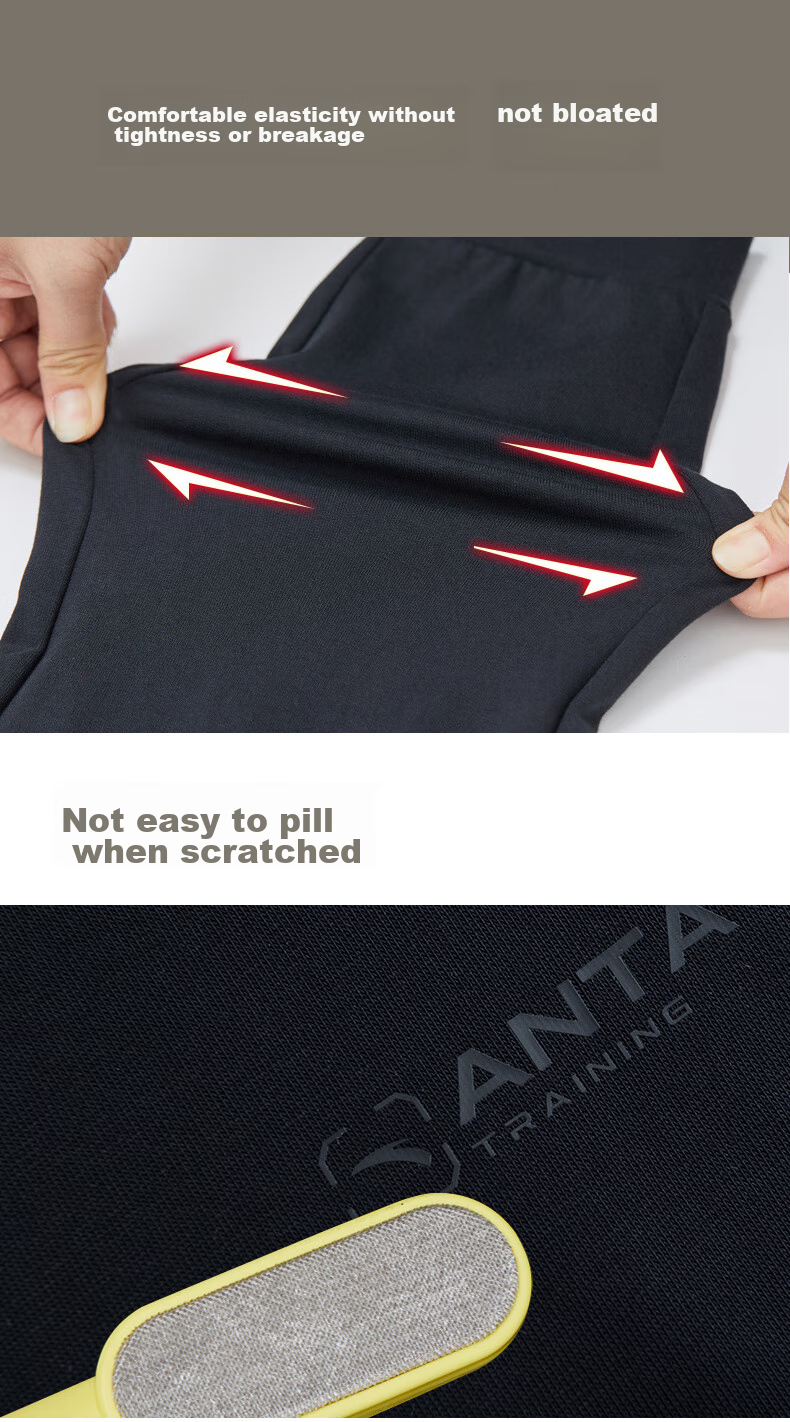 Anta Fleece-Lined Warm Men's Straight-Leg Sweatpants Spring Knit Outdoor Running Trousers Casual Pants 13