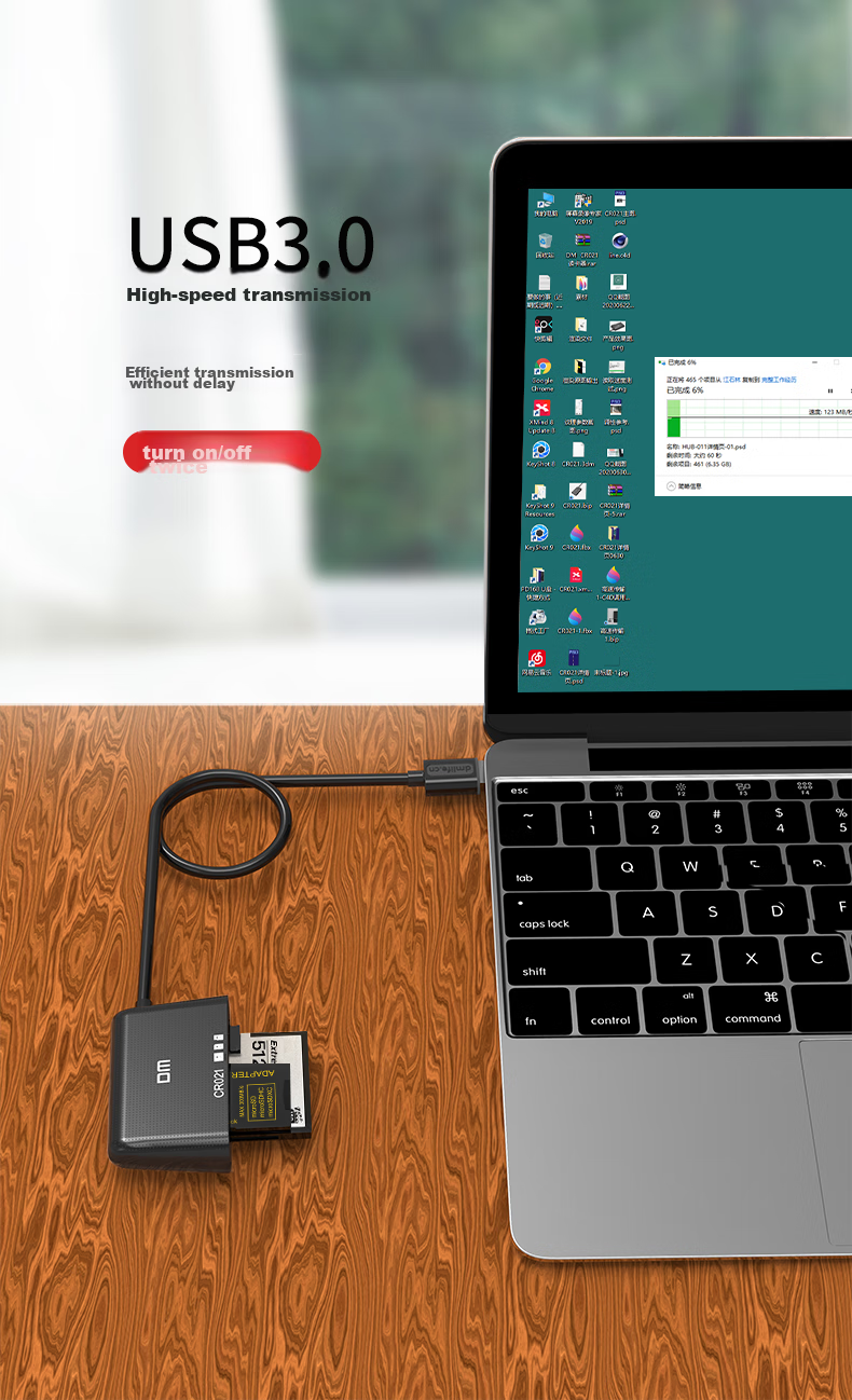 DM Daimai CR021 Multifunctional Three-In Card Reader, USB3.0 High-Speed Reading And Writing, Supports TF/SD/CF And Other Phone Cards And Camera Cards 5