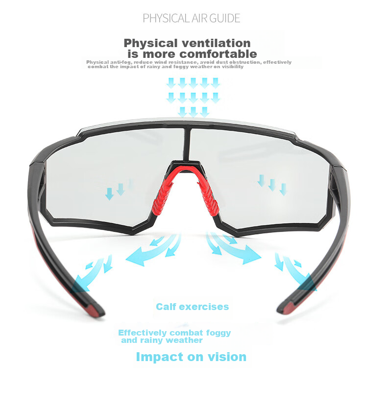BIKEBROS Polarized Cycling Glasses with Prescription Lenses for Men And Women, Sports Outdoor Windproof Sandproof Bicycle Glasses for Fishing Trips Travel High Definition Glasses [Polarized Black Frame with Red Coating] 6