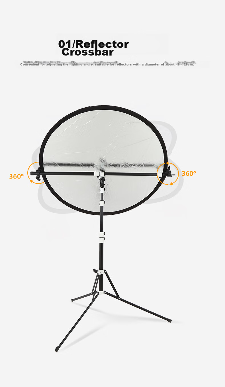 AMBITFUL Reflector Fixed Bracket Crossbar Clamp, Reflector Softbox, Adjustable Angle Slanted Arm Metal Bracket, Photography Studio Accessory Reflector Clamp AL-2 Black And White Crossbar 5