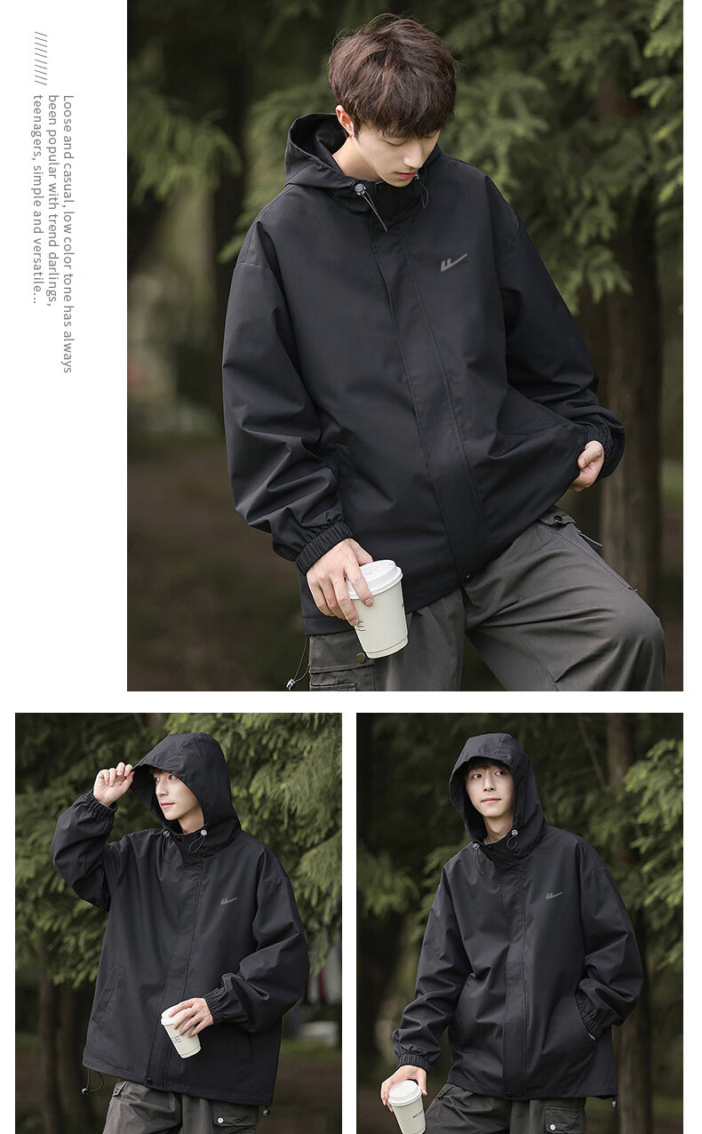 Huili Men's Outdoor Sports Jacket, Single-Layer Triple-Protection Hard Shell Mountaineering Coat, Windproof Jacket for Me 25