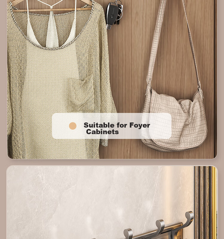 Yweel Yweel Door-Back Hook Coat Rack, No Drilling Required, Bathroom-Specific, Baked Paint Process, Carbon Steel Door-Back Storage Shelf, Hook Organizer, Space Aluminum Door Back 11