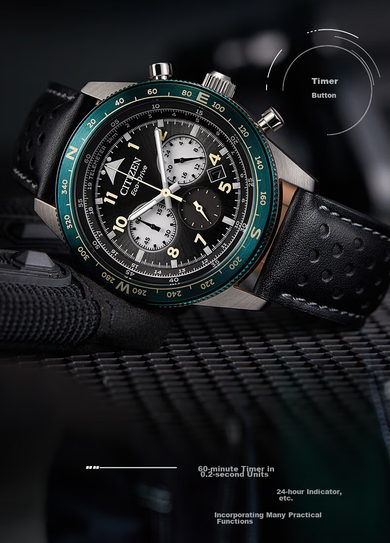 CITIZEN Watch for Men, Japanese And Korean Style, FF Series, Eco-Drive, Three-Dial Band, Fashionable Gift for Boyfriend, CA4559-13A 12