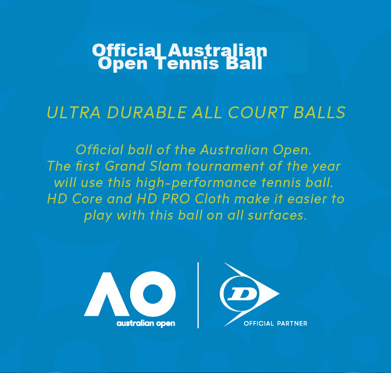 DUNLOP Official Ball for Australian Open AO Tennis Tournament And Training, Rubber Canister, Full Box of 24 Tubes, 601601 3