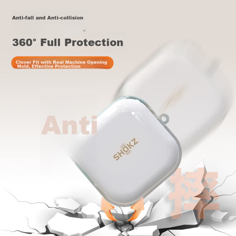 Aolang Compatible with Shao Yin OpenFit2 Protective Case, SHOKZ Comfort Ring [T920], Open-Ear Bluetooth Headphones Full Protection Shockproof Storage Case Transparent + Incase Earphone Lanyard 6