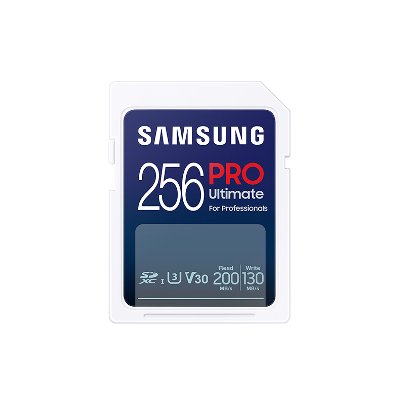 SAMSUNG 256GB SD Memory Card, Ultra-High PRO Deep Blue Card, U3 V30 Professional-Grade SD Camera Card, Supports 4K High-Speed Continuous Shooting, Read Speed 200MB/s Write Speed 130MB/s