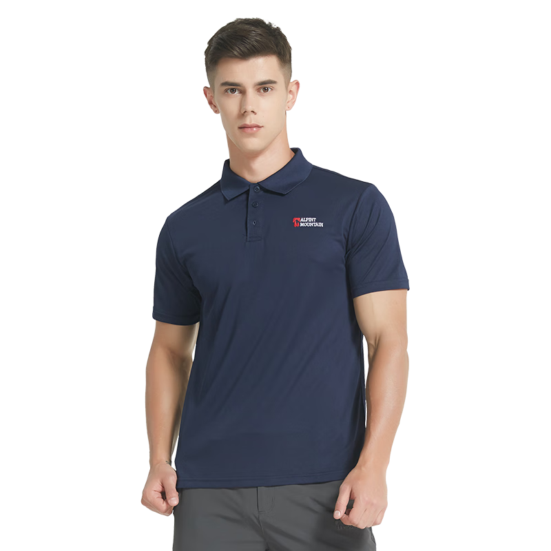ALPINT MOUNTAIN Er'mengdu 3M Technology Quick-Dry Business Polo Shirt for Men, Summer Sports Outdoor Short-Sleeve Collared T-Shirt, Breathable