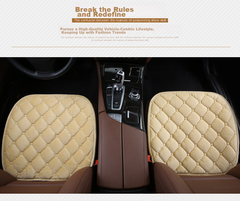 Digalun Car Seat Cushion 7-Piece Set Winter Plush Seat Cover Headrest Neck Pillow Warm Car Seat Pad Set 2