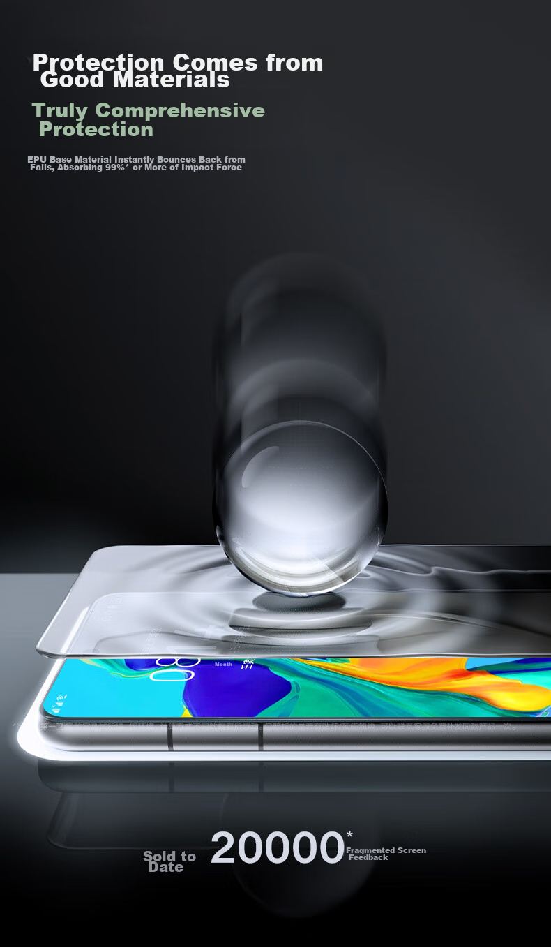 DIVI [2-Pack] Tempered Glass Screen Protector for Huawei P30 Pro, P30 Pro+ Hydrogel Film, Curved Full Coverage Ultra-Thin Anti-Scratch Wear-Resistant Protective Film 14