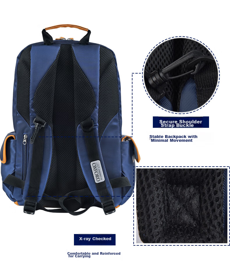 OXFORD Oxford University Backpack for Elementary School Boys, Back-To Gift for Children, Large Opening Lightweight Casual Double Shoulder Bag for Grades 4-6, Fashionable British Style X419-1 (Dark Blue) 9