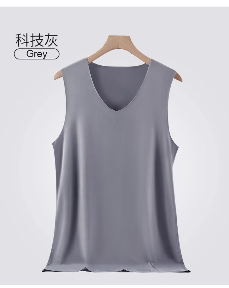 LangSha Men's Tank Top, Ice Silk Seamless 7A Antibacterial Spring And Summer Sports Undershirt, Elastic Undershirt Vest, 3-Pack 17