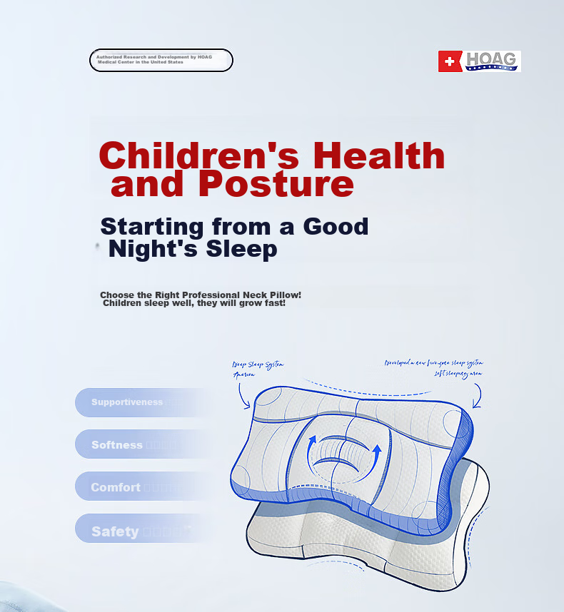 Hoag Children's Pillow for 6 Months to 3 Years Old, Baby Neck Support Pillow, Newly Designed H1 Stage 7